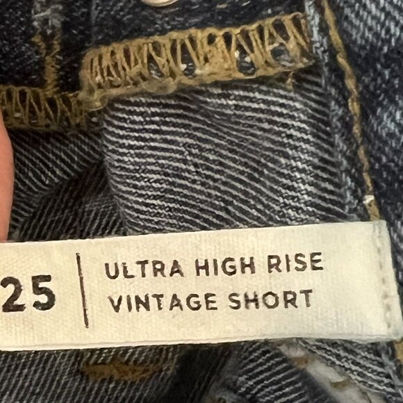 Pacsun Ultra High Rise Vintage Short Size 25 Button Fly Raw Hem Jean Shorts - Picture 11 of 11